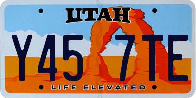 UT license plate Y457TE