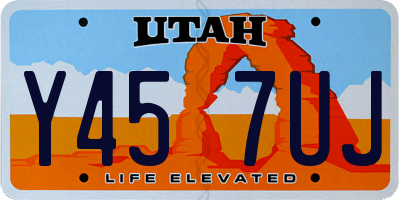 UT license plate Y457UJ
