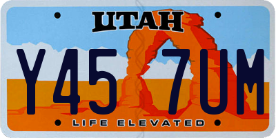 UT license plate Y457UM