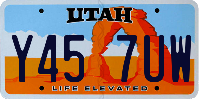 UT license plate Y457UW