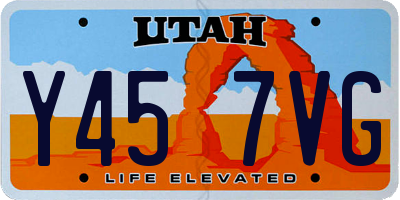 UT license plate Y457VG