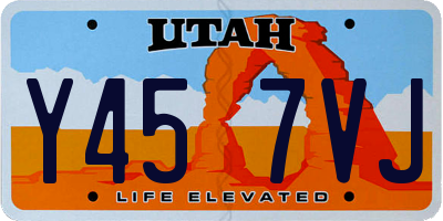 UT license plate Y457VJ