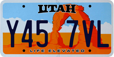 UT license plate Y457VL