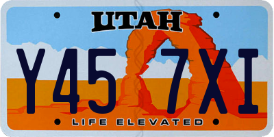 UT license plate Y457XI