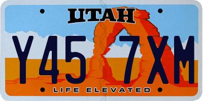 UT license plate Y457XM