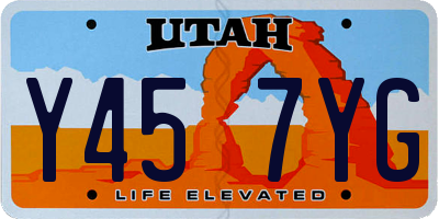 UT license plate Y457YG