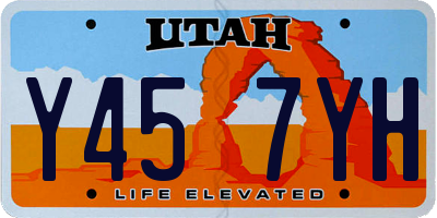 UT license plate Y457YH