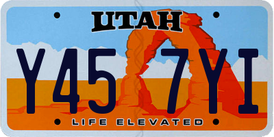 UT license plate Y457YI