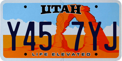 UT license plate Y457YJ