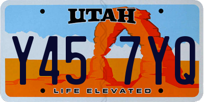 UT license plate Y457YQ
