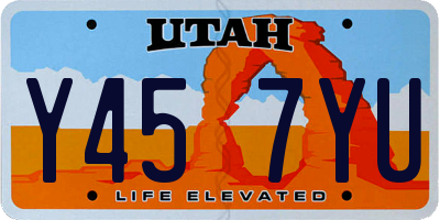 UT license plate Y457YU