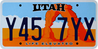 UT license plate Y457YX