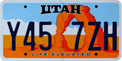 UT license plate Y457ZH