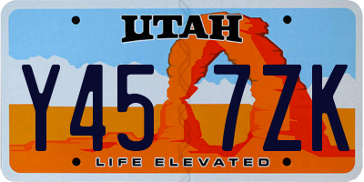 UT license plate Y457ZK
