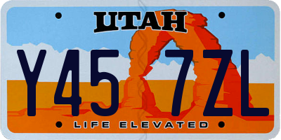 UT license plate Y457ZL