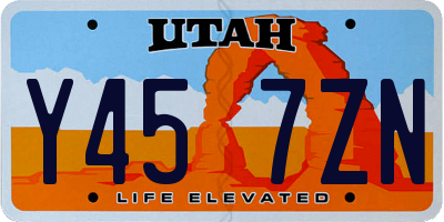 UT license plate Y457ZN