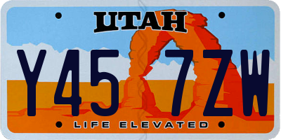 UT license plate Y457ZW