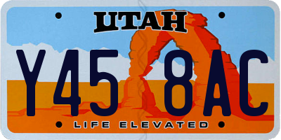 UT license plate Y458AC