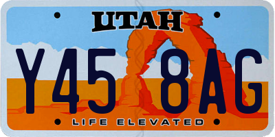 UT license plate Y458AG