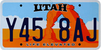 UT license plate Y458AJ