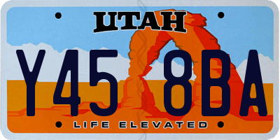 UT license plate Y458BA