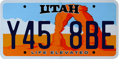 UT license plate Y458BE