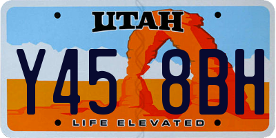 UT license plate Y458BH