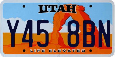 UT license plate Y458BN