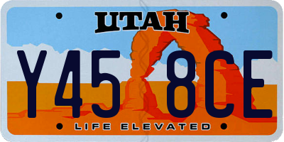UT license plate Y458CE