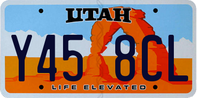UT license plate Y458CL
