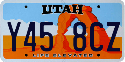 UT license plate Y458CZ