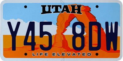 UT license plate Y458DW