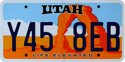 UT license plate Y458EB