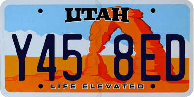 UT license plate Y458ED