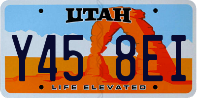 UT license plate Y458EI