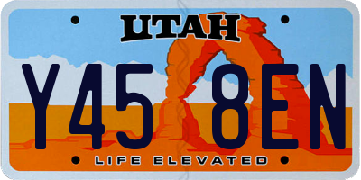 UT license plate Y458EN