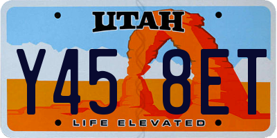 UT license plate Y458ET