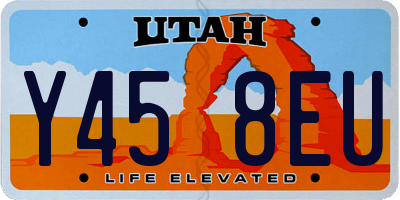 UT license plate Y458EU