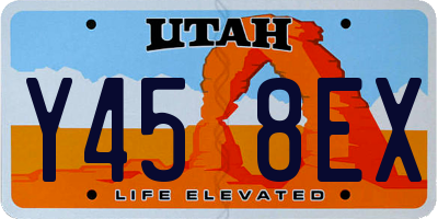 UT license plate Y458EX