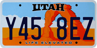 UT license plate Y458EZ