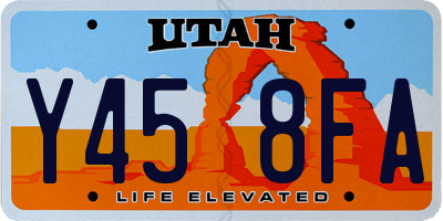 UT license plate Y458FA