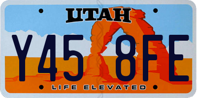 UT license plate Y458FE