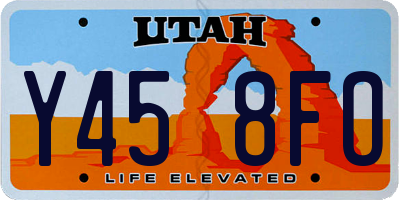 UT license plate Y458FO
