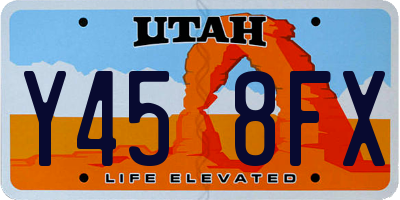 UT license plate Y458FX