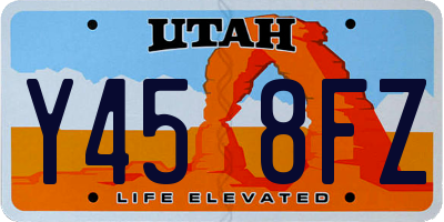 UT license plate Y458FZ