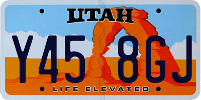 UT license plate Y458GJ