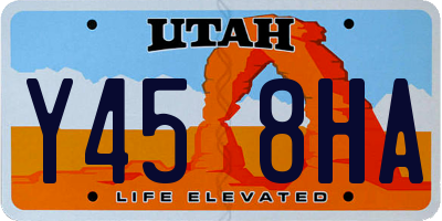 UT license plate Y458HA