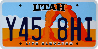 UT license plate Y458HI