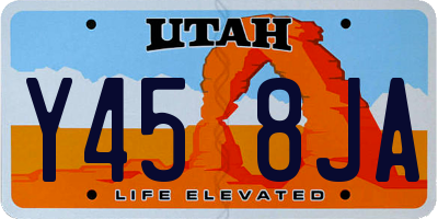 UT license plate Y458JA