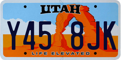 UT license plate Y458JK